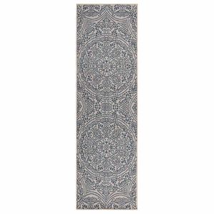 vidaXL Ulkomatto Flatweave 80x250 cm sininen kuvio