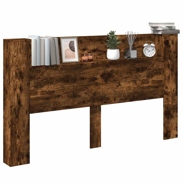 vidaXL P&auml;&auml;tykaappi LED:ll&auml; Savustettu Tammi 180 x 16,5 x 103,5 cm