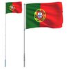 vidaXL Portugalin lippu ja lipputanko 5,5 m alumiini