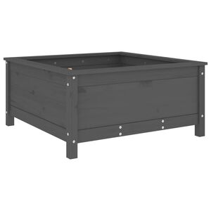 vidaXL Kukkalaatikko harmaa 82,5x82,5x39 cm t&auml;ysi m&auml;nty