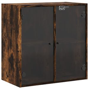 vidaXL Sein&auml;kaappi lasiovilla savutammi 68x37x68,5 cm