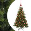 vidaXL Tekokuusi joulupalloilla 120 cm 150 LEDi&auml; L&auml;mpim&auml;n Valkoinen