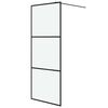 vidaXL Walk-in suihkusein&auml;ke musta 80x195 cm huurrettu ESG-lasi