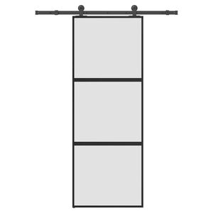 vidaXL liukuovi laitteistosarjalla 76x205 cm karkaistu lasi alumiini