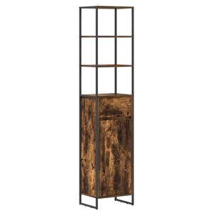 vidaXL Kylpyhuonekaappi ovella Savupuu 40 x 30 x 180 cm Tekninen puu