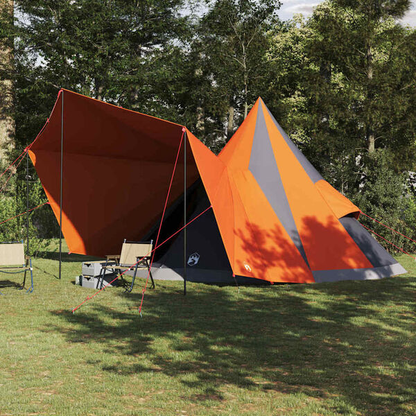 vidaXL Perhe Tipi Teltta katolla Harmaa ja oranssi 510 x 690 x 330 cm