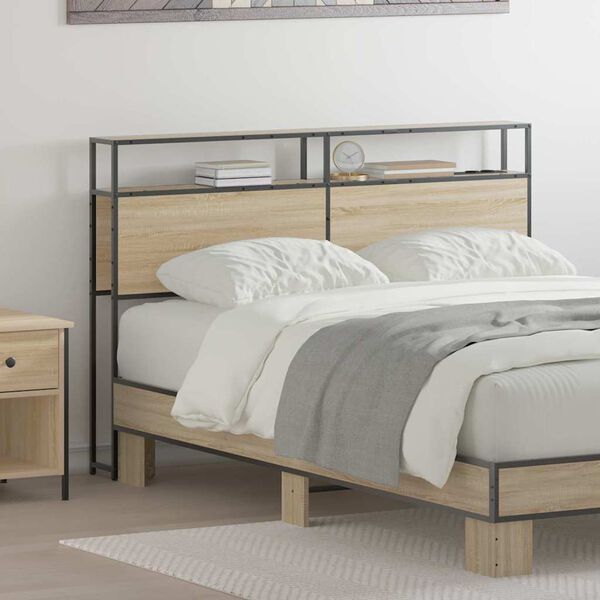 vidaXL S&auml;ilytysp&auml;&auml;ty hyllyll&auml; Sonoma tammi 120 cm Tekninen puu