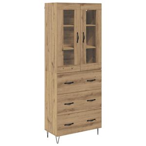 vidaXL Korkea kaappi Artisan tammi 69,5 x 34 x 90 cm Tekninen puu