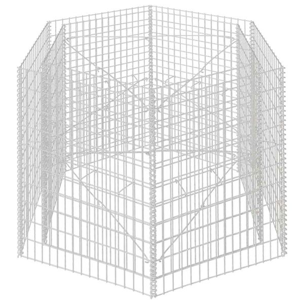 vidaXL Korotettu kuusikulmainen gabion-/kivikorikehys 160x140x100 cm