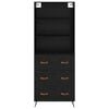 vidaXL Korkea kaappi Musta tammi 69,5 x 34 x 180 cm Tekninen puu