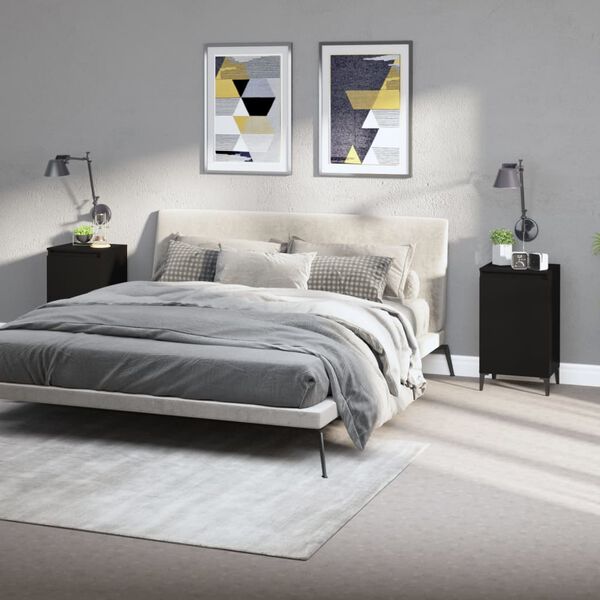 vidaXL Y&ouml;p&ouml;yd&auml;t 2 kpl musta 40x35x70 cm tekninen puu