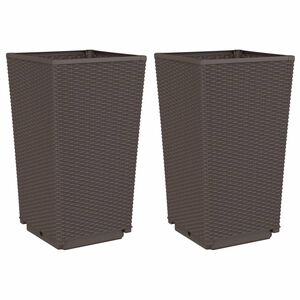 vidaXL Ulkokukkalaatikot 2 kpl ruskea 32,5x32,5x57 cm PP