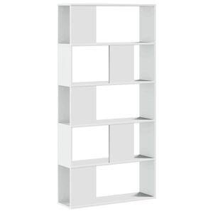 vidaXL Kirjahylly 5 tasoa valkoinen 80,5x23,5x162,5 cm tekninen puu