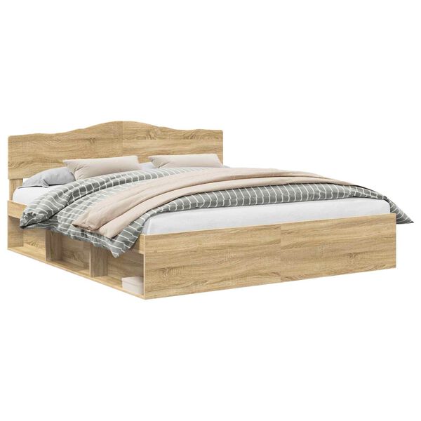 vidaXL S&auml;ngyn runko Sonoma 6FT Super King Size Massiivinen m&auml;nty