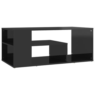 vidaXL Sohvapöytä korkeakiilto musta 100x50x40 cm lastulevy
