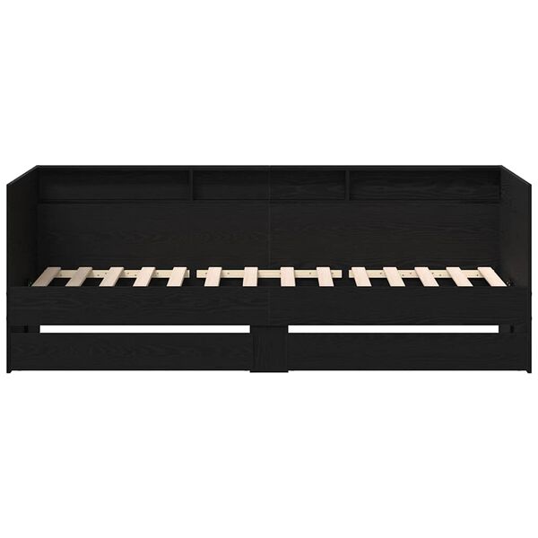 vidaXL P&auml;iv&auml;vuode p&auml;&auml;tyll&auml; Musta tammi. 100 x 200 cm Tekninen puu