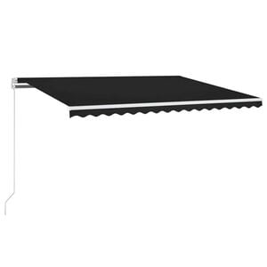 vidaXL Sis&auml;&auml;nkelattava markiisi LED/tuulisensori 450x300cm antrasiitti