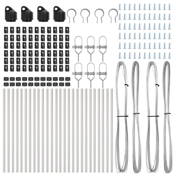 vidaXL Aitalatu Muut 26 pcs Harmaa 3,2 x 3,2 x 100 cm Teräs