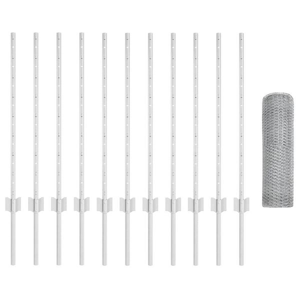 vidaXL Aita ja Tuki Hopea 0,8 x 25 m Ter&auml;s