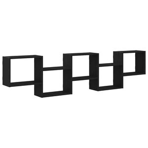 vidaXL Sein&auml;kuutiohylly 5 lokeroa musta tekninen puu