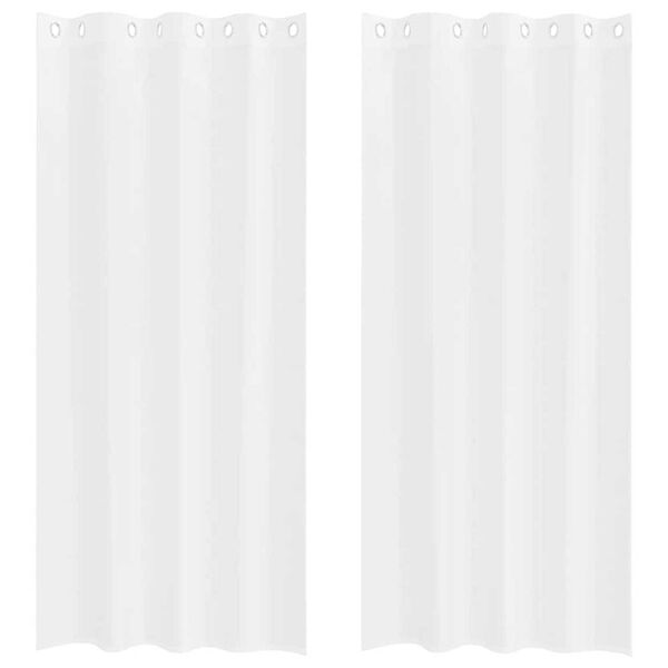 vidaXL Verhosatiini verhoilla 2 pcs Valkoinen 260 x 140 cm Polyesteri