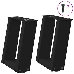 vidaXL Sohvap&ouml;yd&auml;n jalat U-muotoiset 2 kpl musta 30x(30-31) cm ter&auml;s