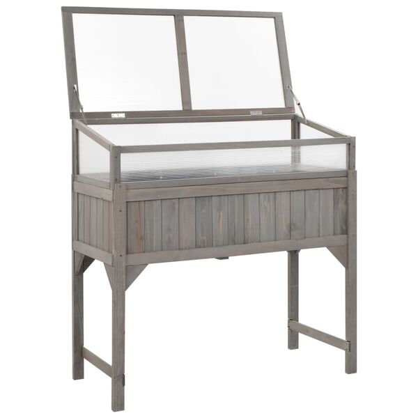 vidaXL Jalallinen kasvihuoneellinen istutuslaatikko 120x54x120 kuusi