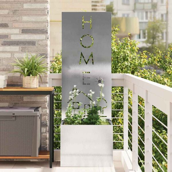 vidaXL Puutarhan yksityisyyden verho Viivakuvio Hopea 50 x 140 cm