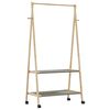 vidaXL Vaateteline hyllyill&auml; ja py&ouml;rill&auml; 96x45,5x155,5 cm bambu