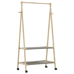 vidaXL Vaateteline hyllyill&auml; ja py&ouml;rill&auml; 96x45,5x155,5 cm bambu