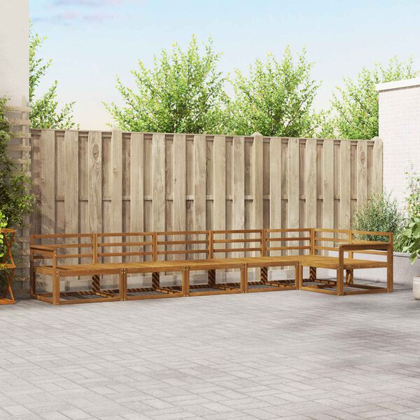 vidaXL Ulkosohvakokoelma 6 pcs Luonnollinen Tihe&auml; akasiapuu