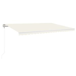 vidaXL Automaattisesti sis&auml;&auml;nkelattava markiisi 500x300 cm kerma
