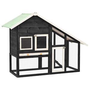 vidaXL Kaninkoppi harmaa ja valkoinen 140x63x120 cm t&auml;ysi kuusi