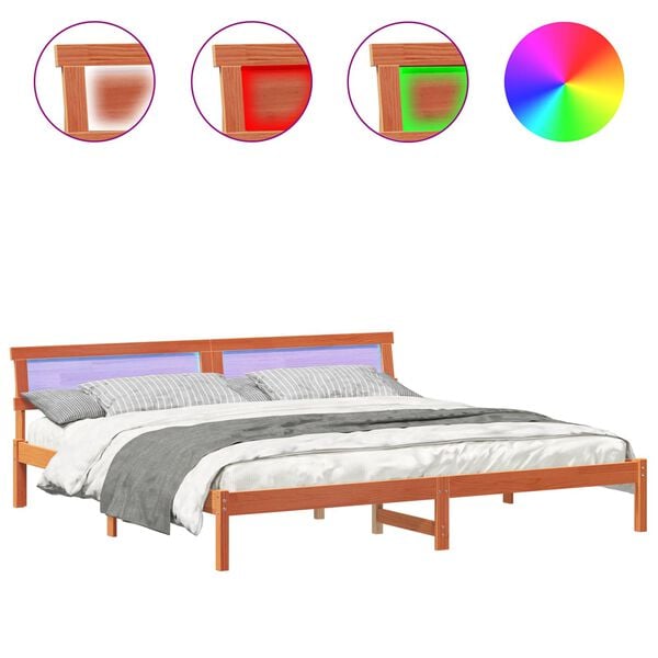 vidaXL S&auml;ngyn runko Vaha ruskea 200 x 200 cm Massiivinen m&auml;nty