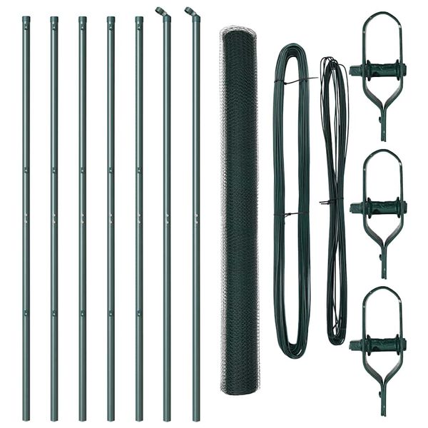 vidaXL Aitalatu Vihre&auml; 10 x 1,6 m (13 mm verkko) Ter&auml;st&auml; ja PVC:t&auml;