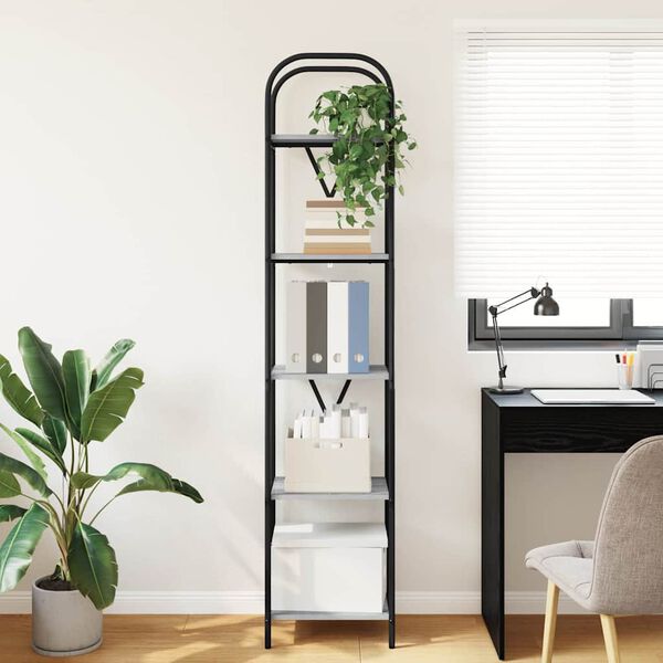 vidaXL Kirjahylly Harmaa Sonoma 40 x 30 x 183 cm Tekninen puu