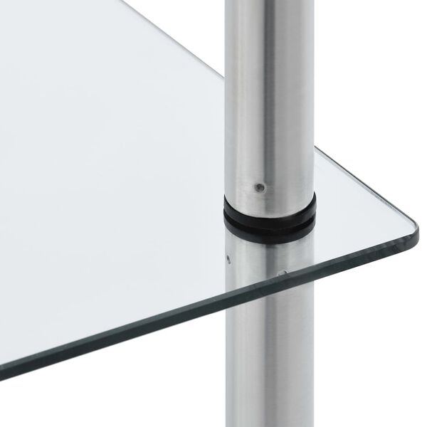 vidaXL 6-kerroksinen hylly läpinäkyvä 40x40x160 cm karkaistu lasi