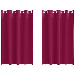 vidaXL Piment&auml;v&auml; verho renkailla 2 pcs Viininpunainen 175 x 140 cm