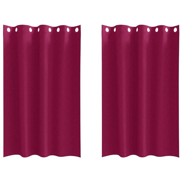 vidaXL Piment&auml;v&auml; verho renkailla 2 pcs Viininpunainen 175 x 140 cm