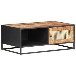 vidaXL Sohvap&ouml;yt&auml; 90x50x35 cm t&auml;ysi mangopuu ja luonnonruoko