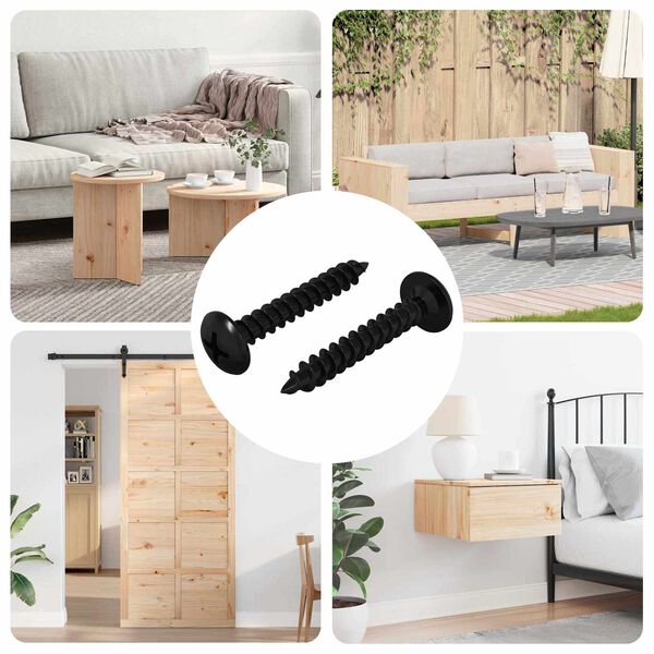 vidaXL Itsekiertev&auml; kynsi 2 pcs Musta 4 x 25 mm Ter&auml;s