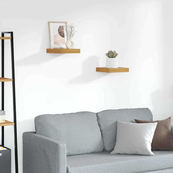 vidaXL Sein&auml;hylly 2 pcs Ruskea 23 x 23,5 x 4 cm Tekninen puu