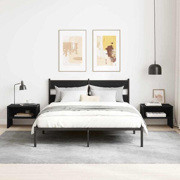 vidaXL Y&ouml;p&ouml;yt&auml;kaappi Musta tammi 40 x 40 x 30 cm Tekninen puu