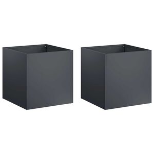 vidaXL Puutarha ruukku 2 kpl Antrasiitti 45 x 45 x 45 cm