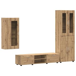vidaXL TV-tasosetti hyllyll&auml; FLORIN 3 pcs Artisan tammi Tekninen puu