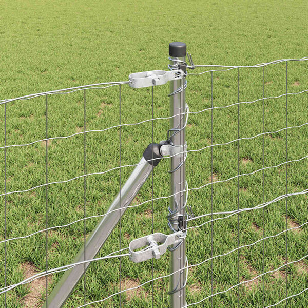 vidaXL Aita ja Tuki Hopea 0,6 x 50 m Teräs ja PVC