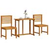 vidaXL Puutarhan Bistro Set 3 pcs Ruskea täysi akaasiapuu