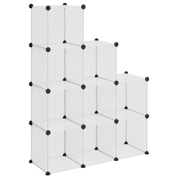 vidaXL S&auml;ilytyslokero 9 kuutiolla l&auml;pin&auml;kyv&auml; PP