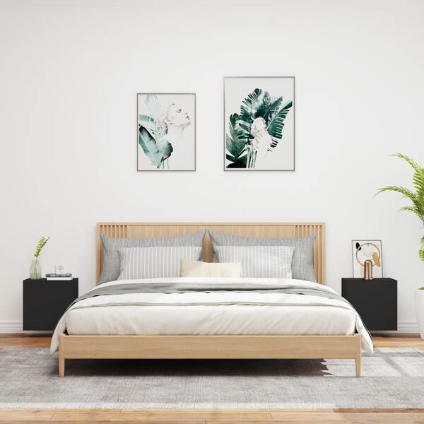 vidaXL TV-sein&auml;kaapit 2 kpl musta 40,5x30x40 cm tekninen puu