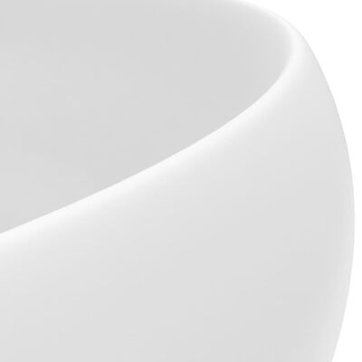 vidaXL Ylellinen pesuallas pyöreä matta valkoinen 40x15 cm keraami